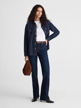 Madewell Relaxed Bootcut Jeans 27 Tall NWT High Rise Dark Wash Denim